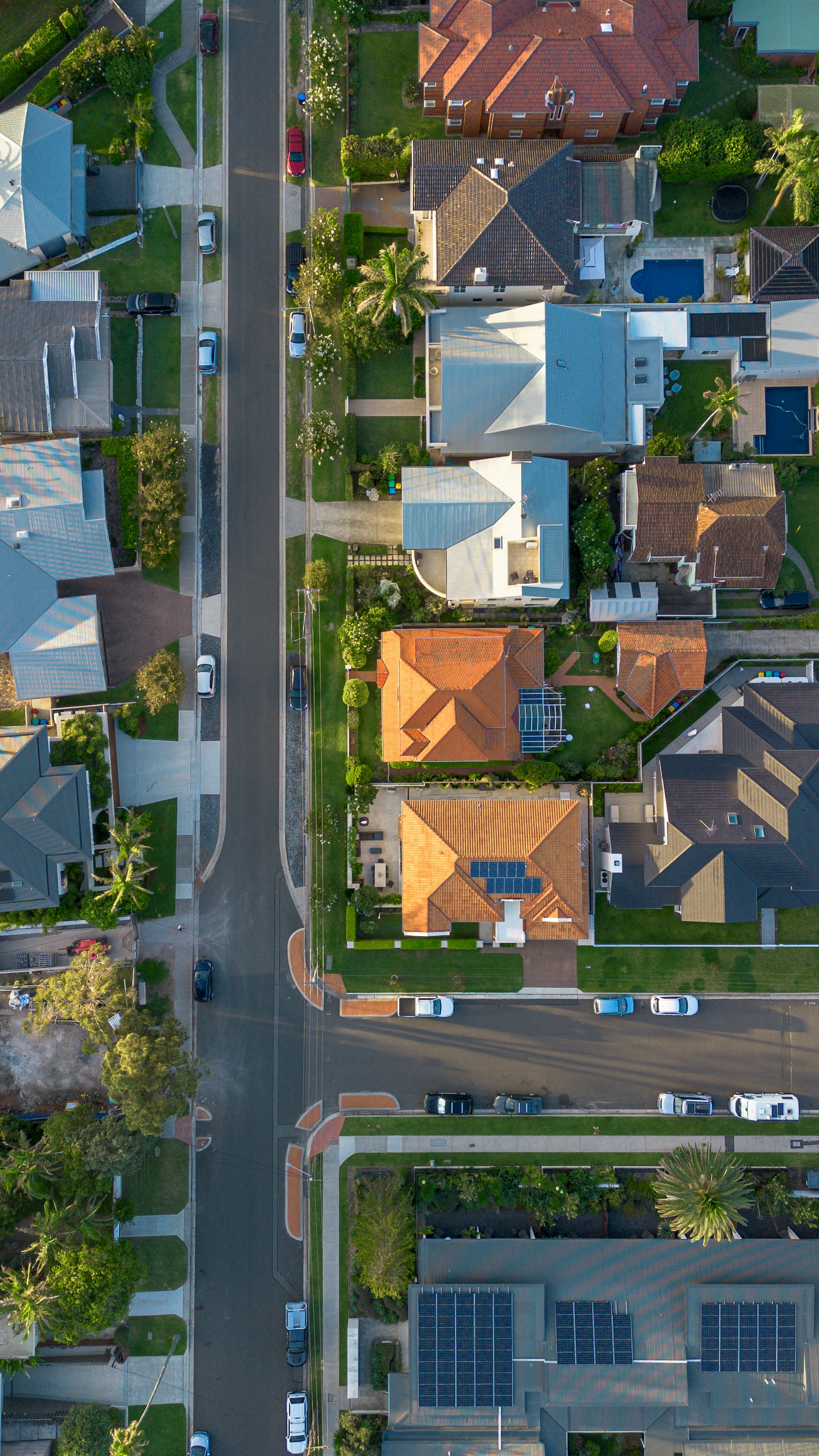 Aerial neighborhood view